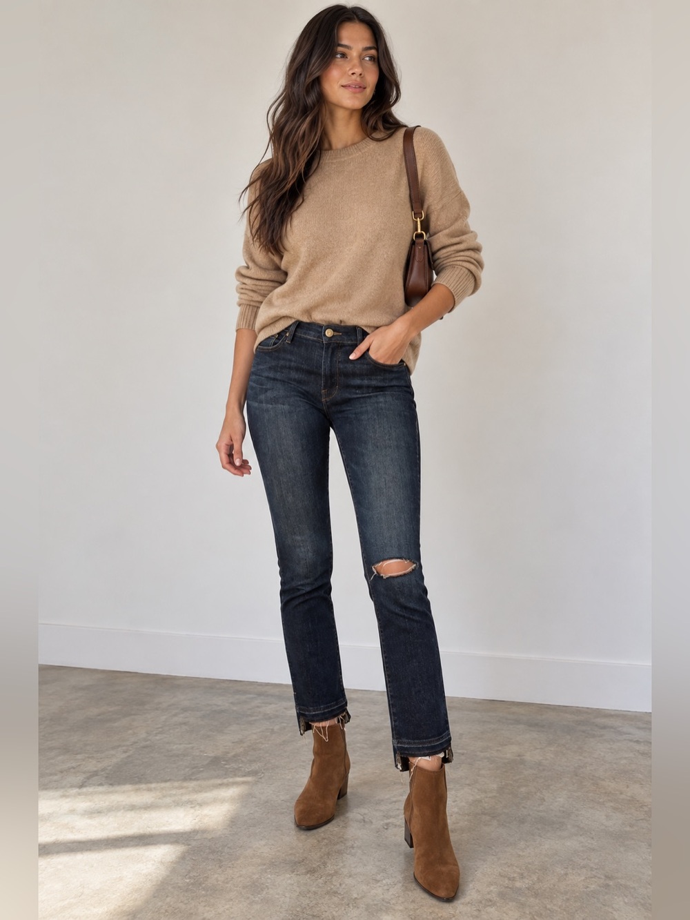 FRAME Le High Straight Jeans – Anchorage / Dark Wash – 25